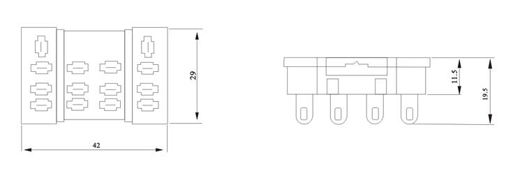 Relay socket PT 14 3